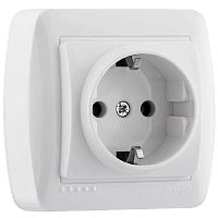 Розетка с заземлением накладная Lezard Demet 1-м. белый картинка